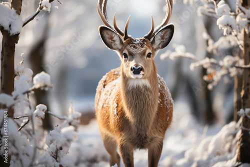 Christmas Deer in the Snow