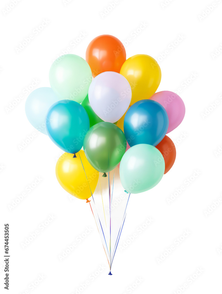 Colorful balloons isolated on transparent background Colorful balloons isolated on transparent background