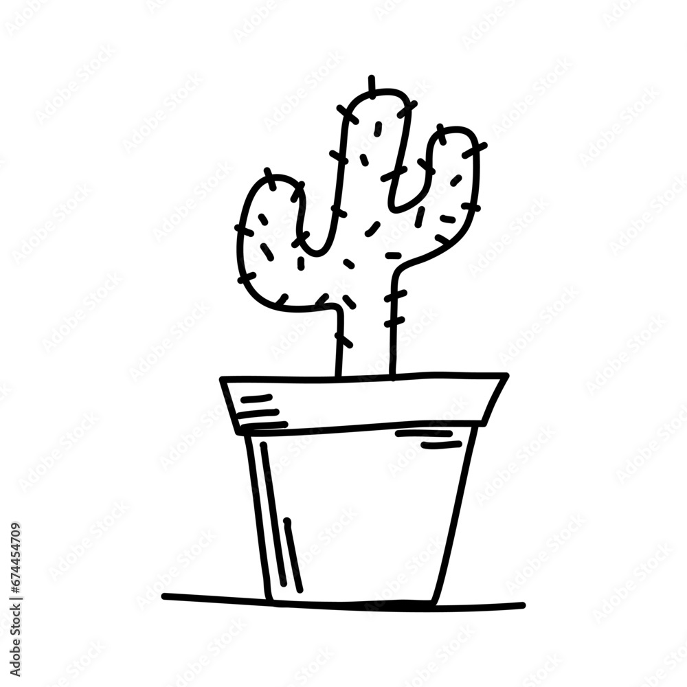 Doodle picture of cactus. Hand drawn vector illustration. Doodle picture of cactus. Hand drawn vector illustration.