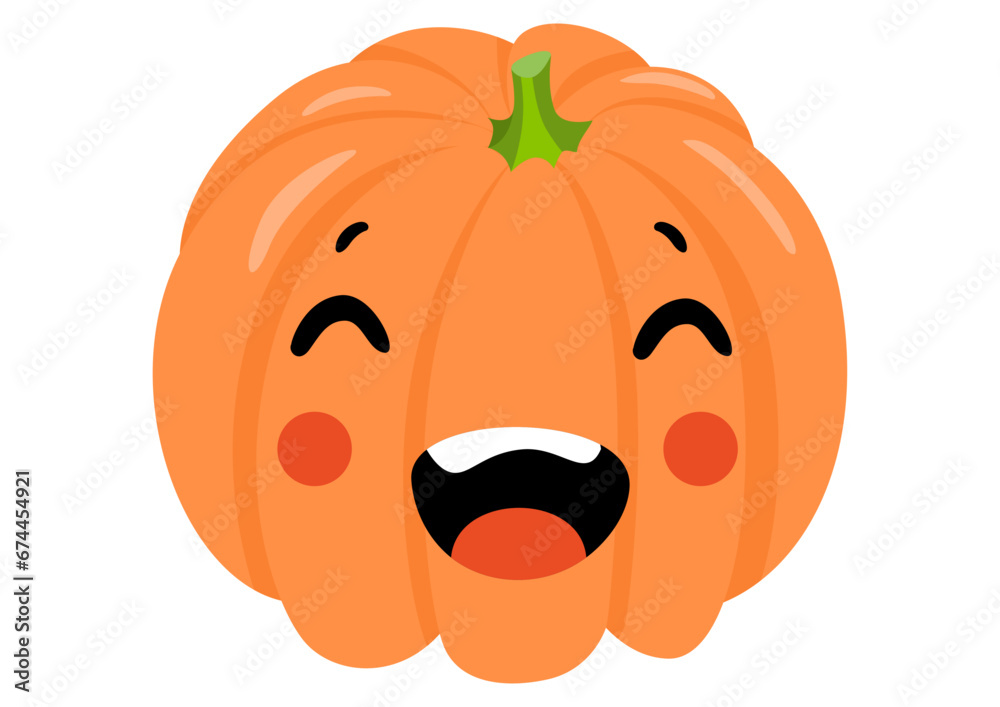 Fototapeta premium Funny orange pumpkin laughing isolated
