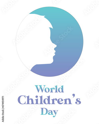 Design for celebrate World Children's Day ; November 20 ; Holiday concept light color blue and purple ; Template for background ;  usually for banner, card, poster with text