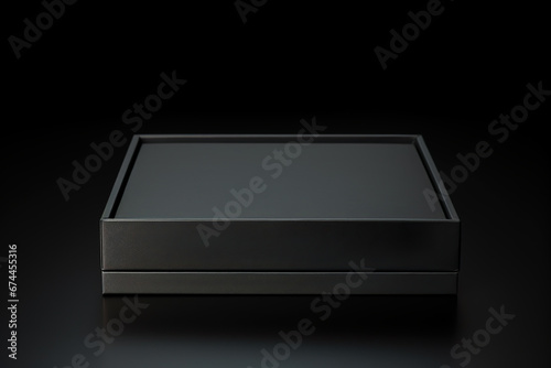 Black Boxes mockup display on black background © Elaine