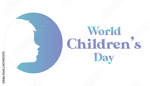 Design for celebrate World Children's Day ; November 20 ; Holiday concept light color blue and purple ; Template for background ;  usually for banner, card, poster with text photo