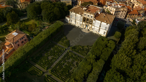 Foto Aerial view of Villa Lancellotti in Frascati, a small town in the metropolitan city of Rome Capital, in the area of Roman Castles, in Lazio, Italy