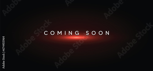 coming soon on dark background with glowing red lights vector photo