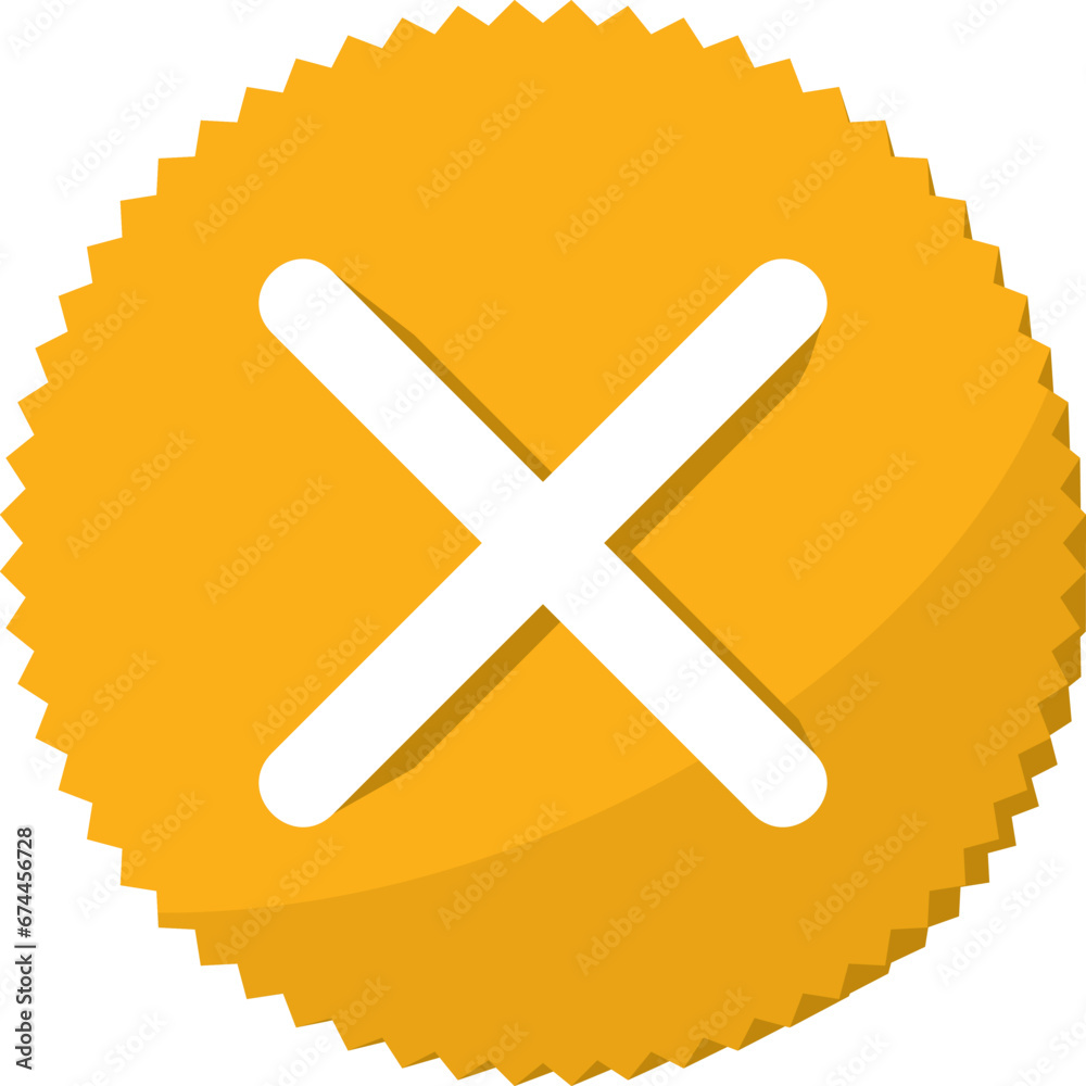 Obraz premium 3d icon isolated on white background. best choice for Delete icon.Blocking symbol.Wrong choice element.Exit sign. Remove concept.Cancel cross sign.Flat design.Vector Illustration