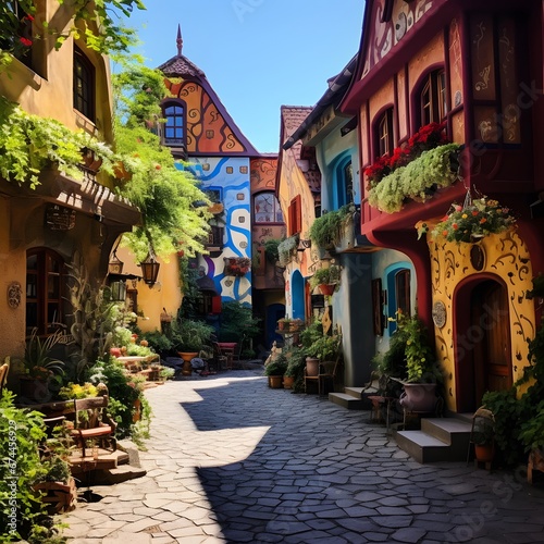 Colorful houses in the old town of Heidelberg, Germany © Iman