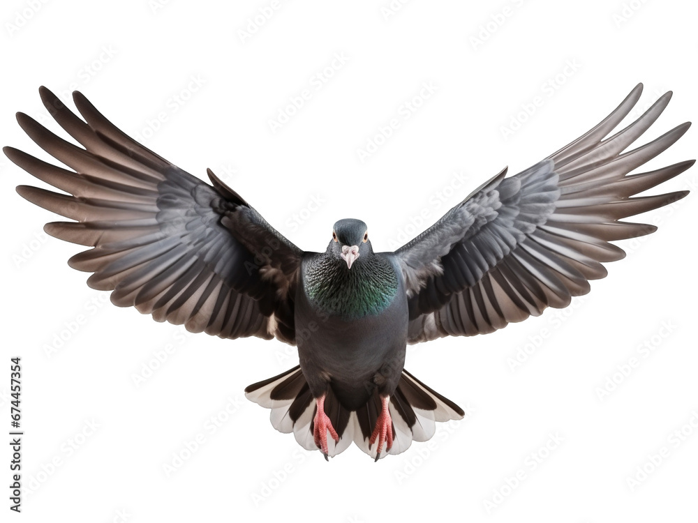 Obraz premium Flying pigeon isolated on transparent background 