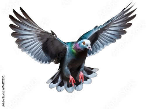 Flying pigeon isolated on transparent background 