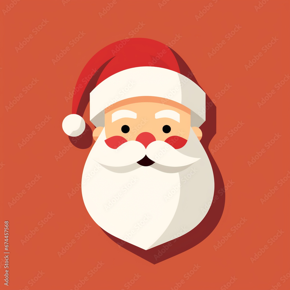 Illustration of a Santa Claus head on red background Illustration of a Santa Claus head on red background