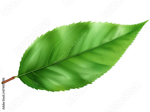 Green leaf isolated on transparent background 