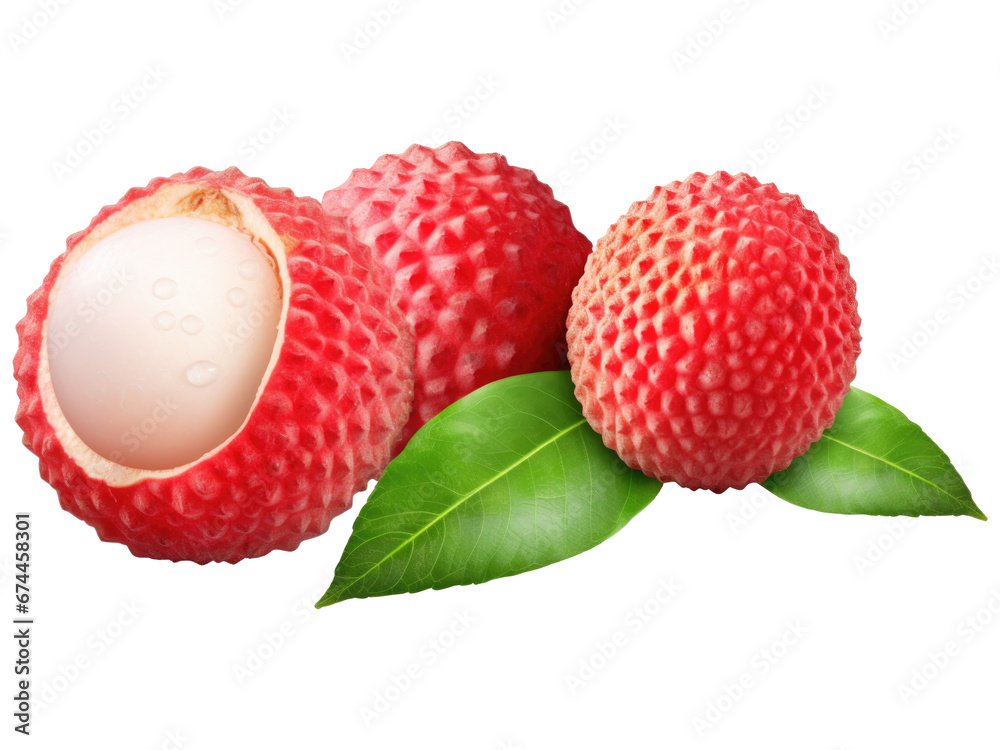 lychee with leaves isolated on transparent background lychee with leaves isolated on transparent background