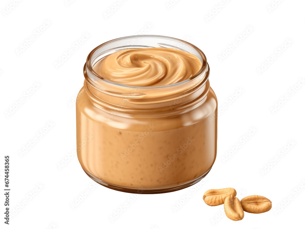 Jar of peanut butter isolated on transparent background Jar of peanut butter isolated on transparent background