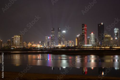 city skyline at night