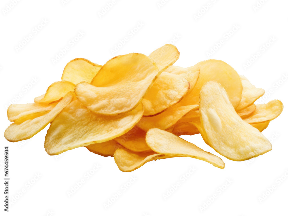 potato chips isolated on transparent background potato chips isolated on transparent background