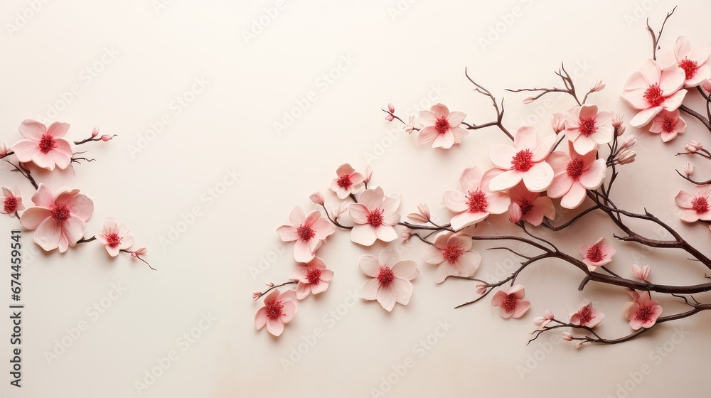 Fototapeta premium plant blossom flower background artful illustration design romantic, floral summer, wallpaper card plant blossom flower background artful