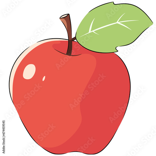 red apple with leaf. Generative AI