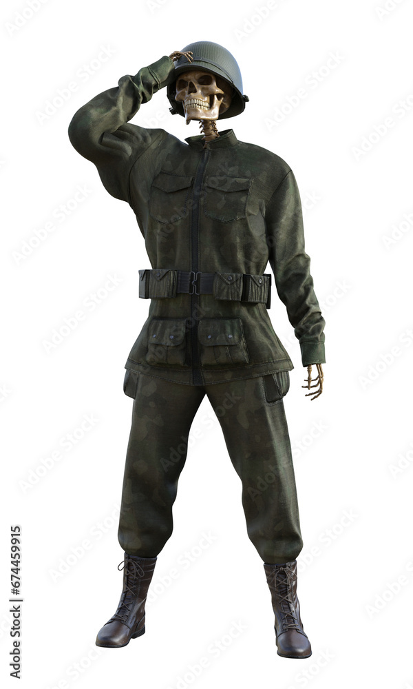 Ghost soldier on transparent background, 3d render Ghost soldier on transparent background, 3d render