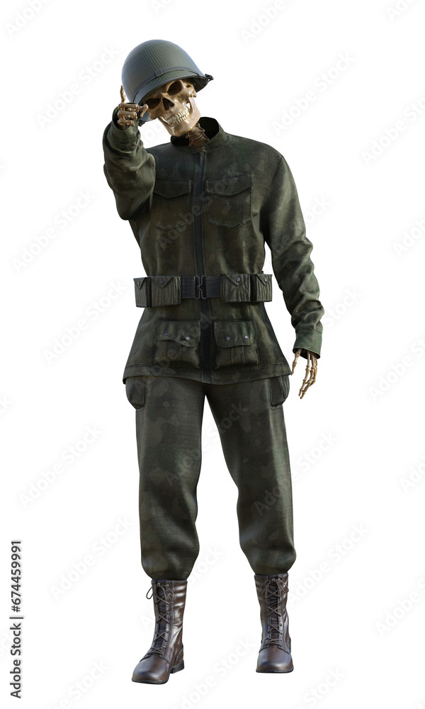 Ghost soldier on transparent background, 3d render Ghost soldier on transparent background, 3d render