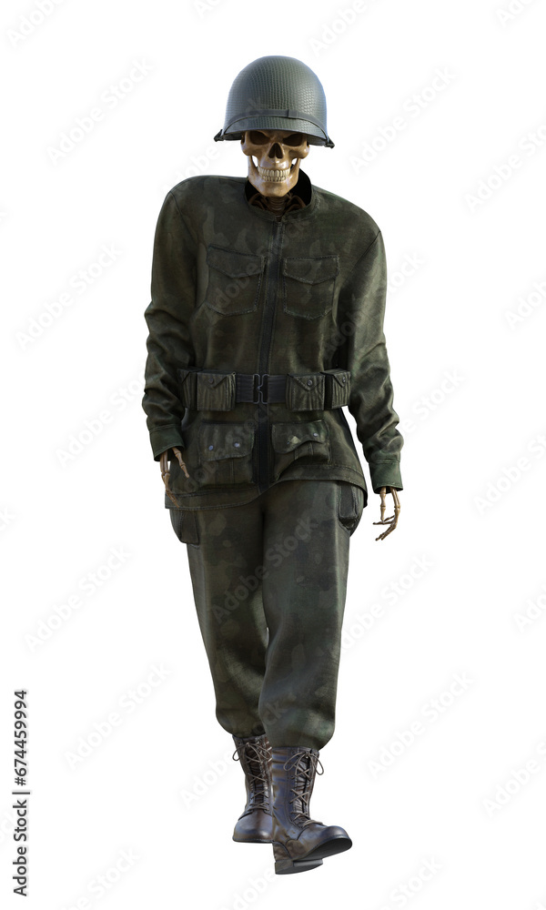 Ghost soldier on transparent background, 3d render Ghost soldier on transparent background, 3d render