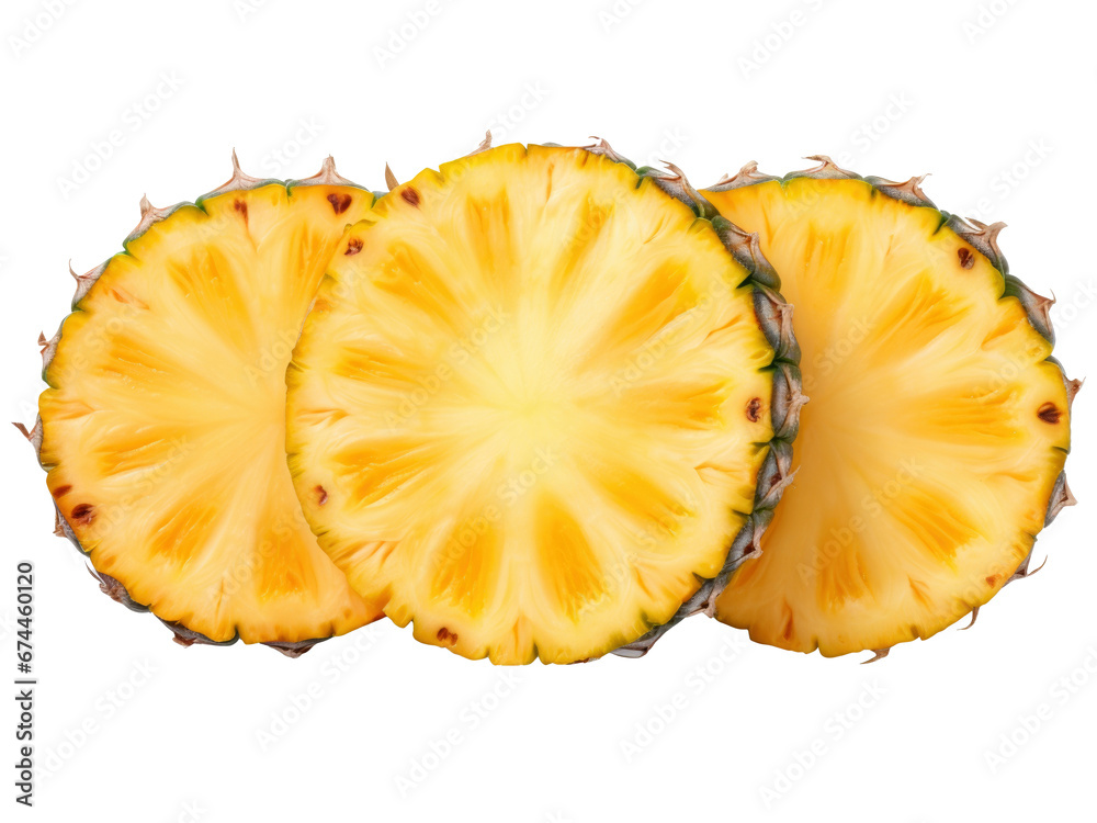 slice of pineapple isolated on transparent background slice of pineapple isolated on transparent background