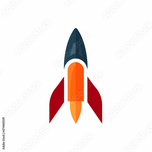 Power industry filled colorful logo. Innovation business value. Rocket simple icon. Design element. Created with artificial intelligence. Ai art for corporate branding, promotion campaign