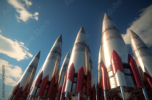 war and weapons, tactical ground-air ballistic missile on launch track