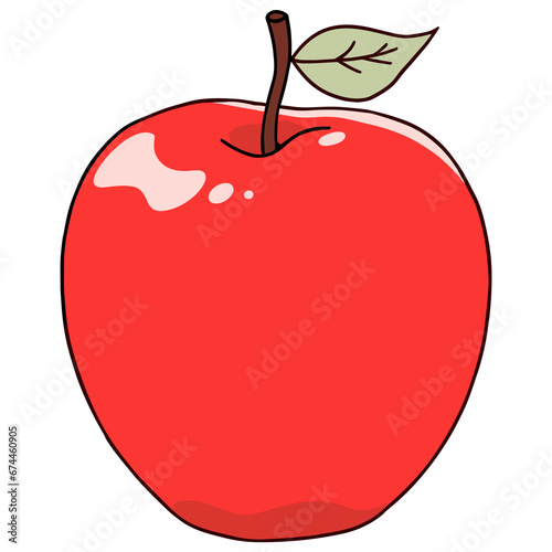 red apple with leaf. Generative AI