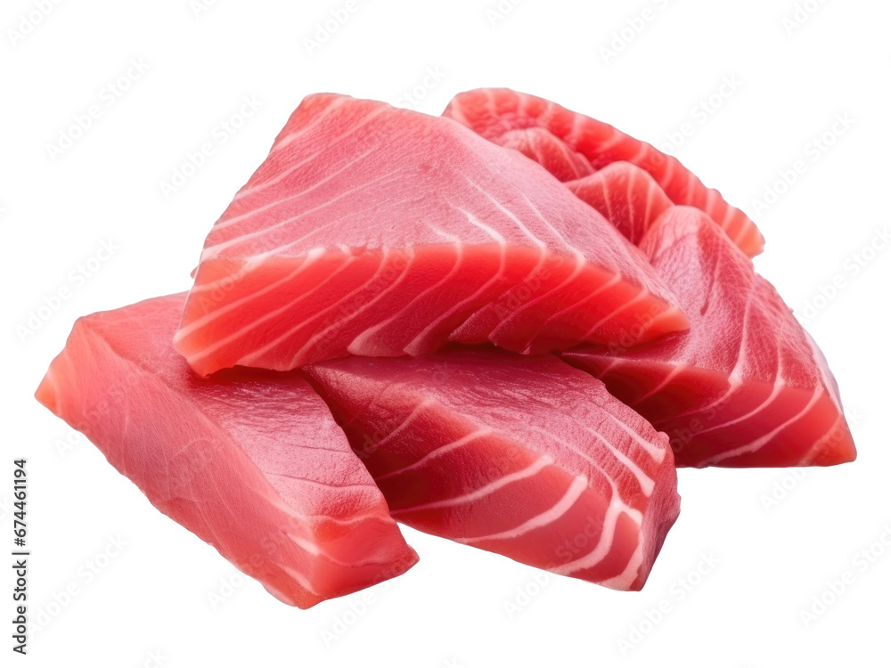 Tuna sashimi isolated on transparent background