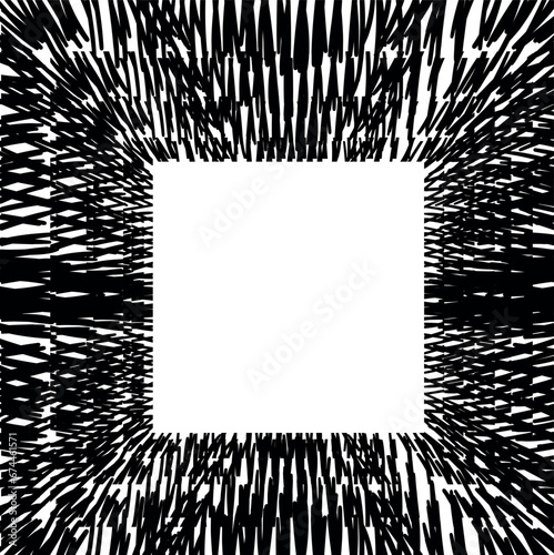 Frame with the effect of sharp multi-layered lines