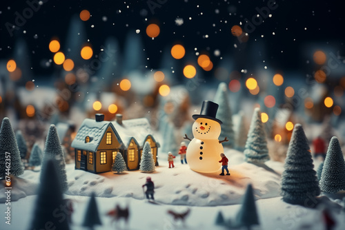 Christmas festive miniature winter scene
