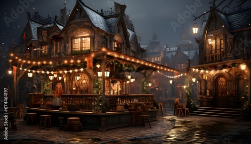 Christmas market in the old town of Gdansk, Poland.