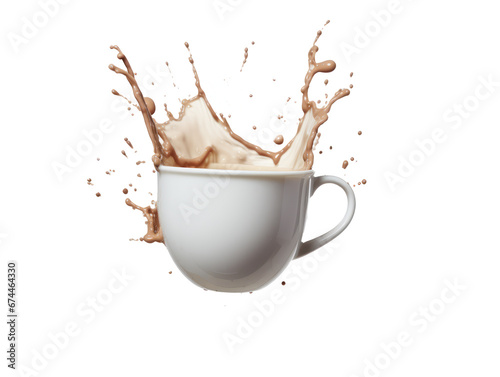 Cup of coffee isolated on white transparent background