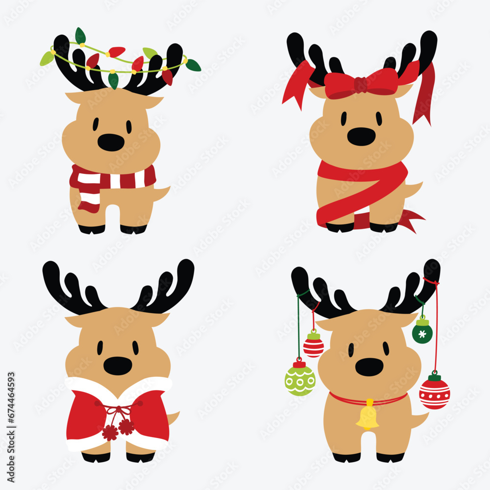 Christmas reindeer cartoon collection Christmas reindeer cartoon collection