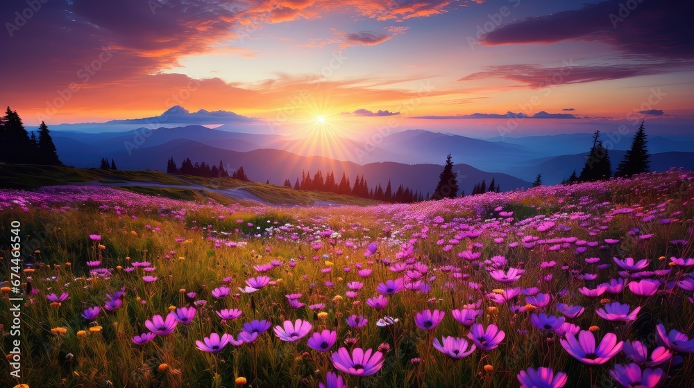 Obraz premium green beauty beautiful light landscape illustration field meadow, background environment, outdoor sunny green beauty beautiful light landscape