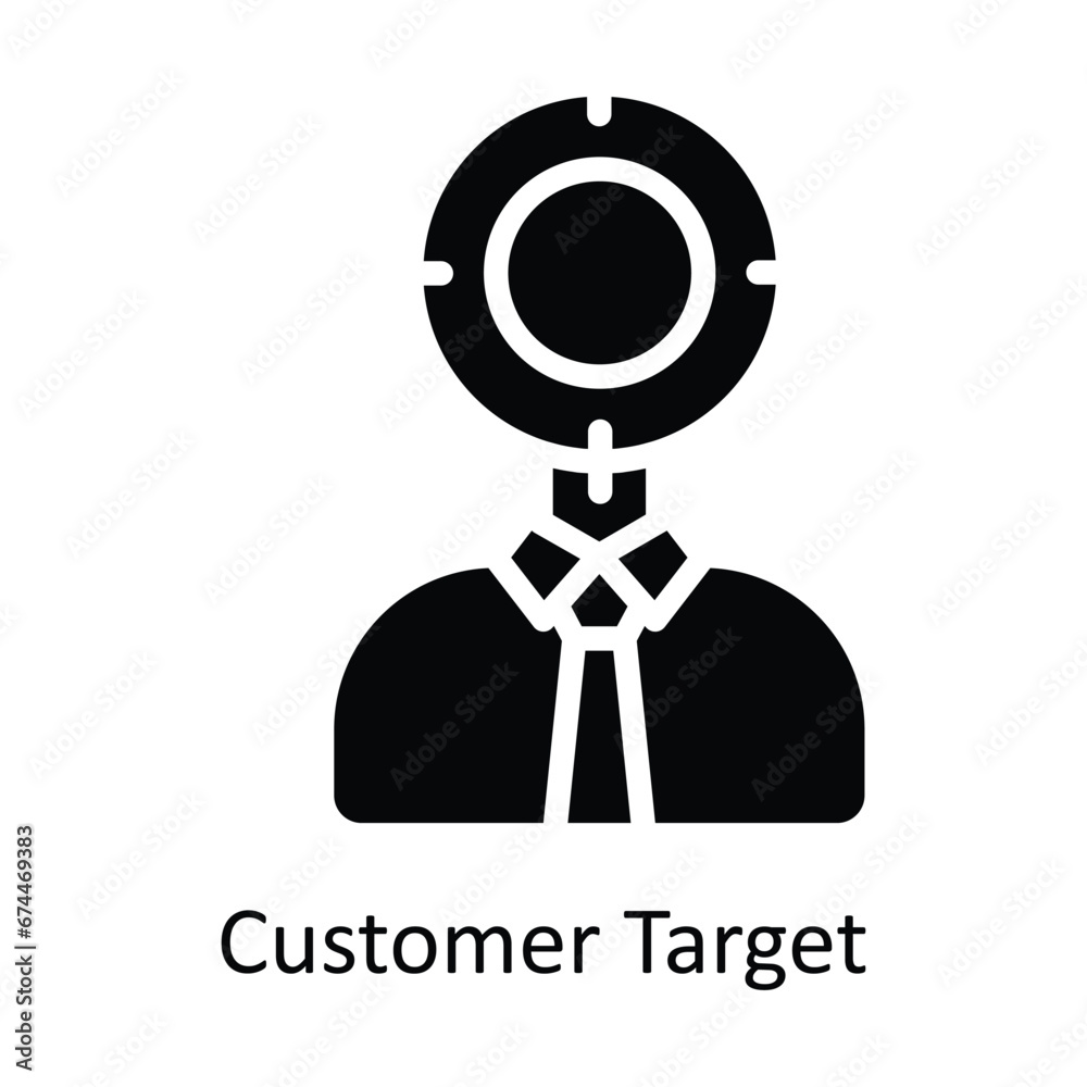 Customer Target vector solid Design illustration. Symbol on White background EPS 10 File Customer Target vector solid Design illustration. Symbol on White background EPS 10 File