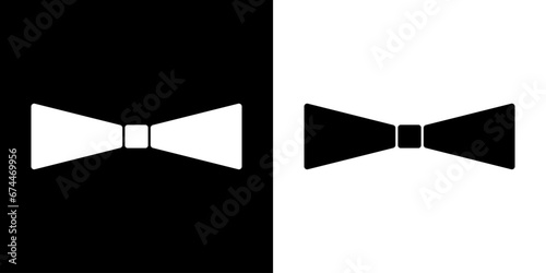 Bowtie of black vector icon. Vintage necktie, design for any purposes.