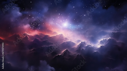 universe landscape full of shining and glowing stars and colorful nebula  hyper realistic  dramatic light and shadows  