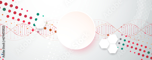 Science template, wallpaper or banner with a DNA molecules. Handmade vector illustration.