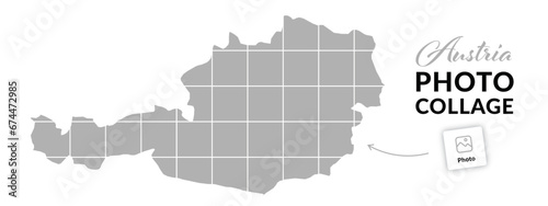 Austria country collage. Map of Österreich photo collage. Vector	