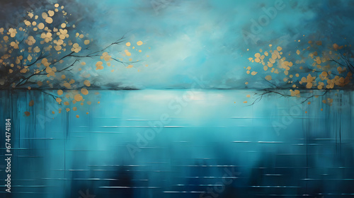 Tranquil Waterscape Dreams, Water Lake, abstract landscape art, Generative AI