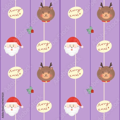 Santa  raindeer seamless