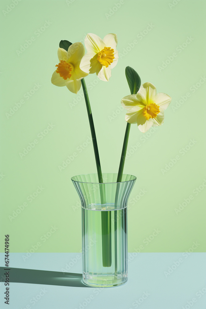 yellow daffodils in a glass vase yellow daffodils in a glass vase