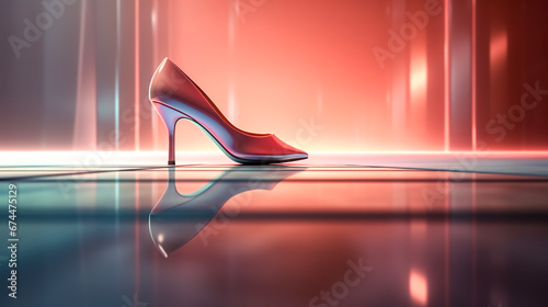 Abstract background with women's high heel shoe.