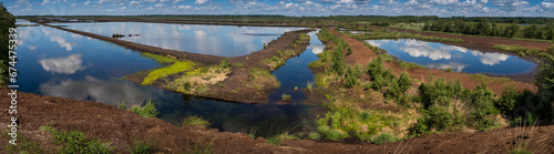 Panorama vom Himmelmoor auf eine wiederbewässerte ehemalige Torf-Abbaufläche. photo