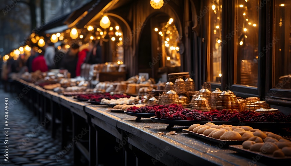 Traditional sweets at the Christmas market in Munich, Bavaria, Germany