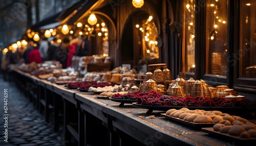 Traditional sweets at the Christmas market in Munich  Bavaria  Germany