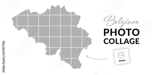 Belgium photo collage. Travel memories concept. Map of Belgium image collage. Vector	
