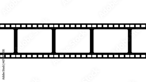 35 mm movie filmstrips move on a white and chromakey background 4K. photo