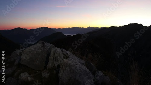 Sunrise in the Albanian Alps, Prokletije mountains photo